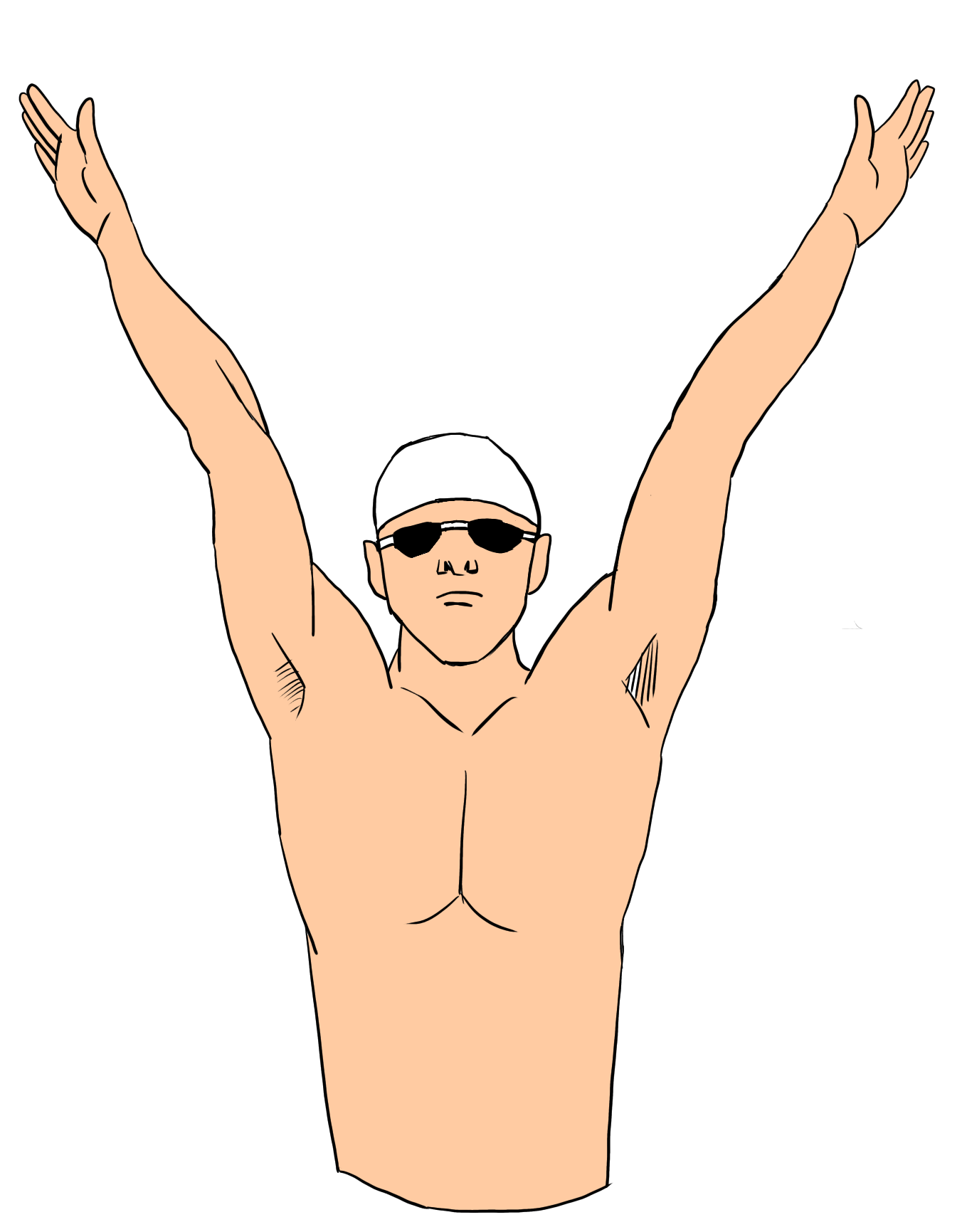 平泳ぎの手の形1